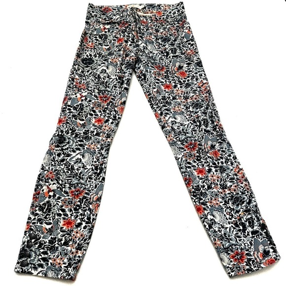 Tory Burch Skinny Flower Printed Pattern Skinny Denim Jeans SZ26 - Picture 2 of 9
